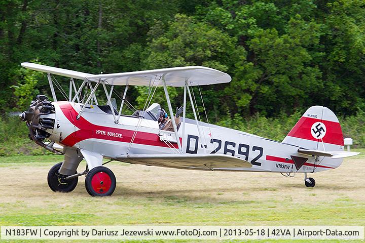 N183FW, 1937 Focke-Wulf Fw-44J Stieglitz C/N 183, Focke-Wulf FW-44J Stieglitz C/N 183,  N183FW