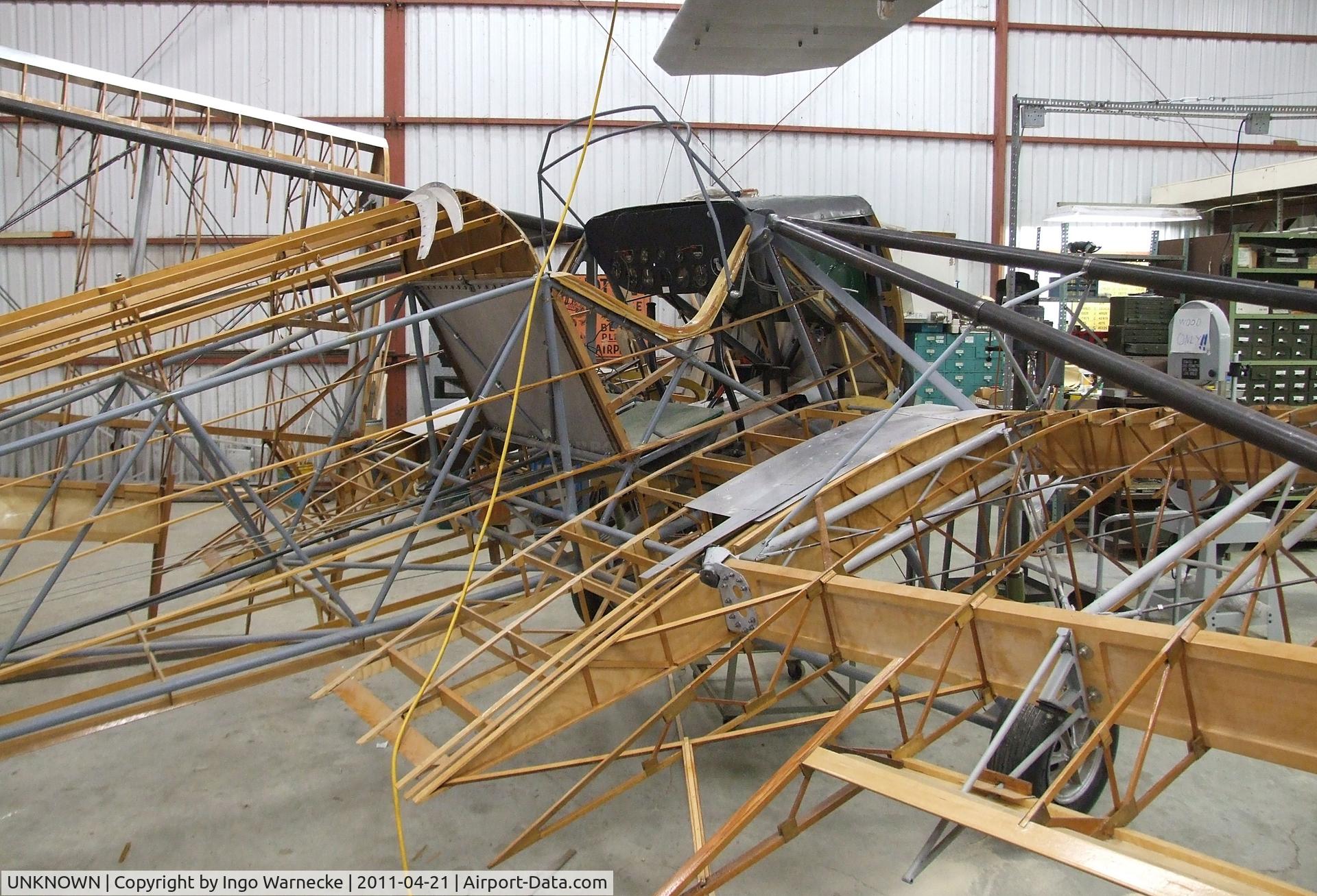 UNKNOWN, 1940 Security Aircraft Corp Airster S-1B C/N unknown, Security Aircraft Corp. Airster S-1B being restored (without skin) at the Wings of History Air Museum, San Martin CA