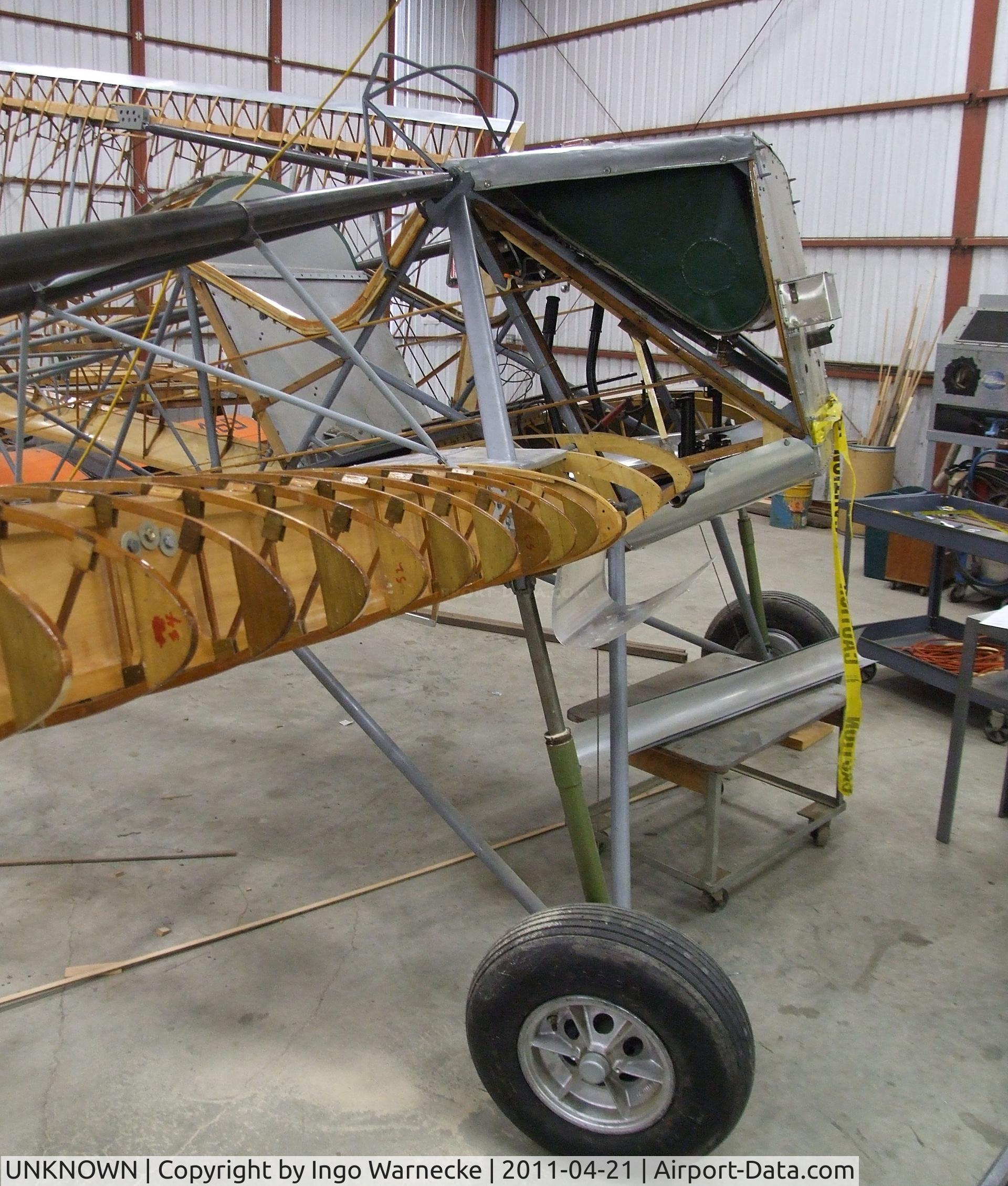 UNKNOWN, 1940 Security Aircraft Corp Airster S-1B C/N unknown, Security Aircraft Corp. Airster S-1B being restored (without skin) at the Wings of History Air Museum, San Martin CA