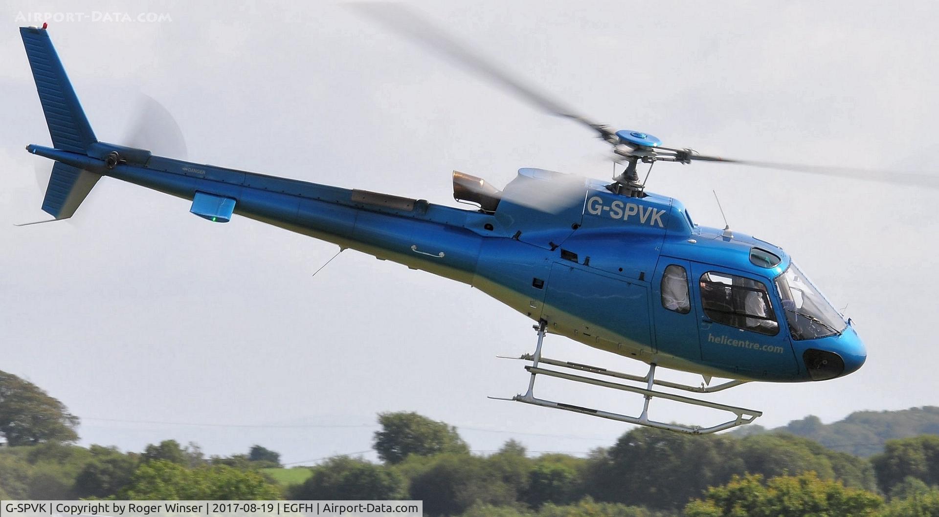 G-SPVK, 2007 Eurocopter AS-350B-3 Ecureuil Ecureuil C/N 4301, Visiting Ecureuil operated by SD Helicopters departing.