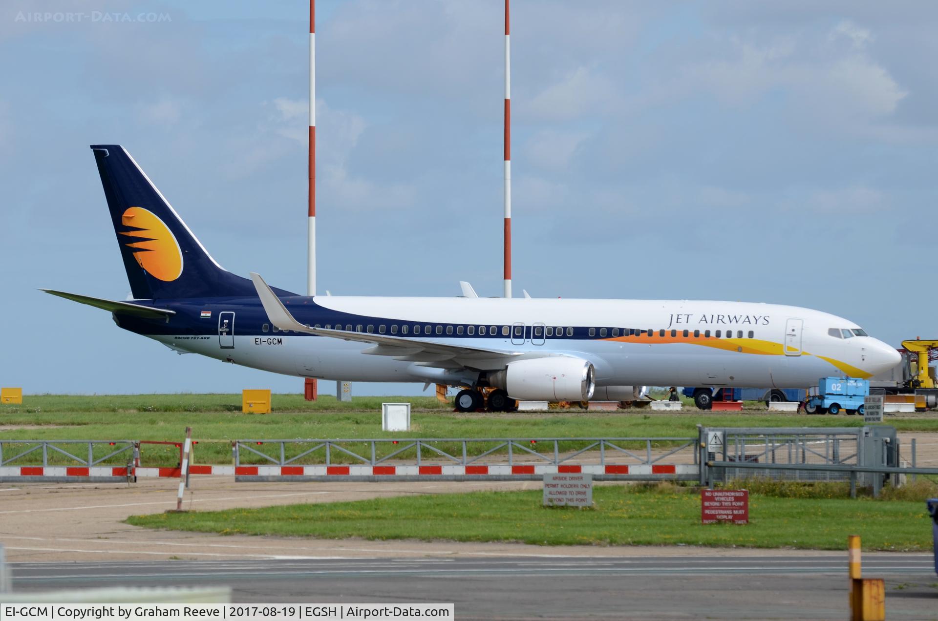 EI-GCM, 2008 Boeing 737-86Q C/N 40233, Parked at Norwich. Ex A6-FDC.