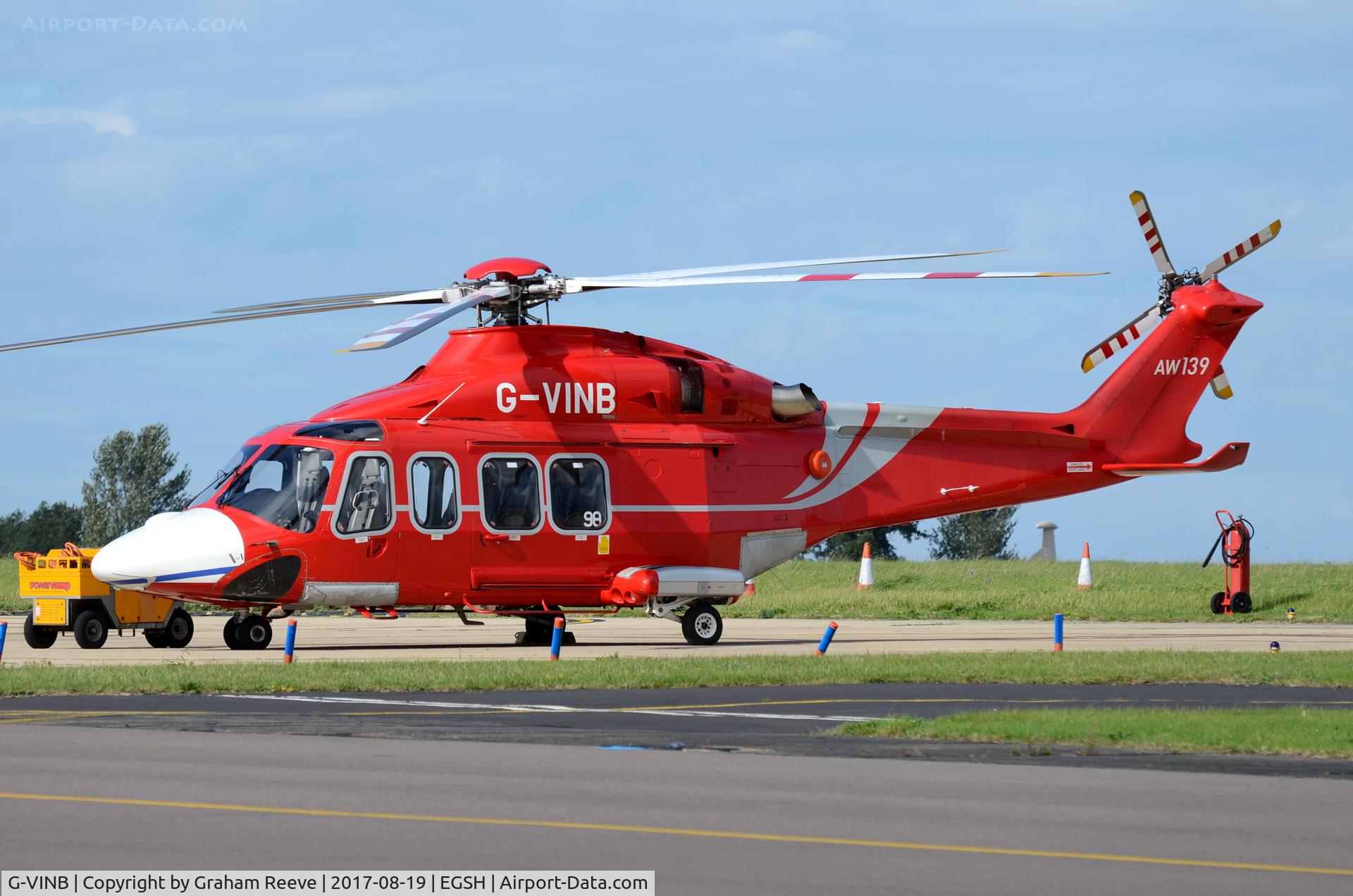 G-VINB, 2012 AgustaWestland AW-139 C/N 31398, Sporting a white nose.