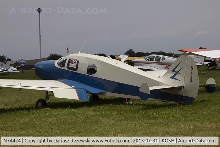 N74424, 1947 Bellanca 14-13-2 Cruisair Senior C/N 1537, Bellanca 14-13-2 Cruisair Senior  C/N 1537, N74424