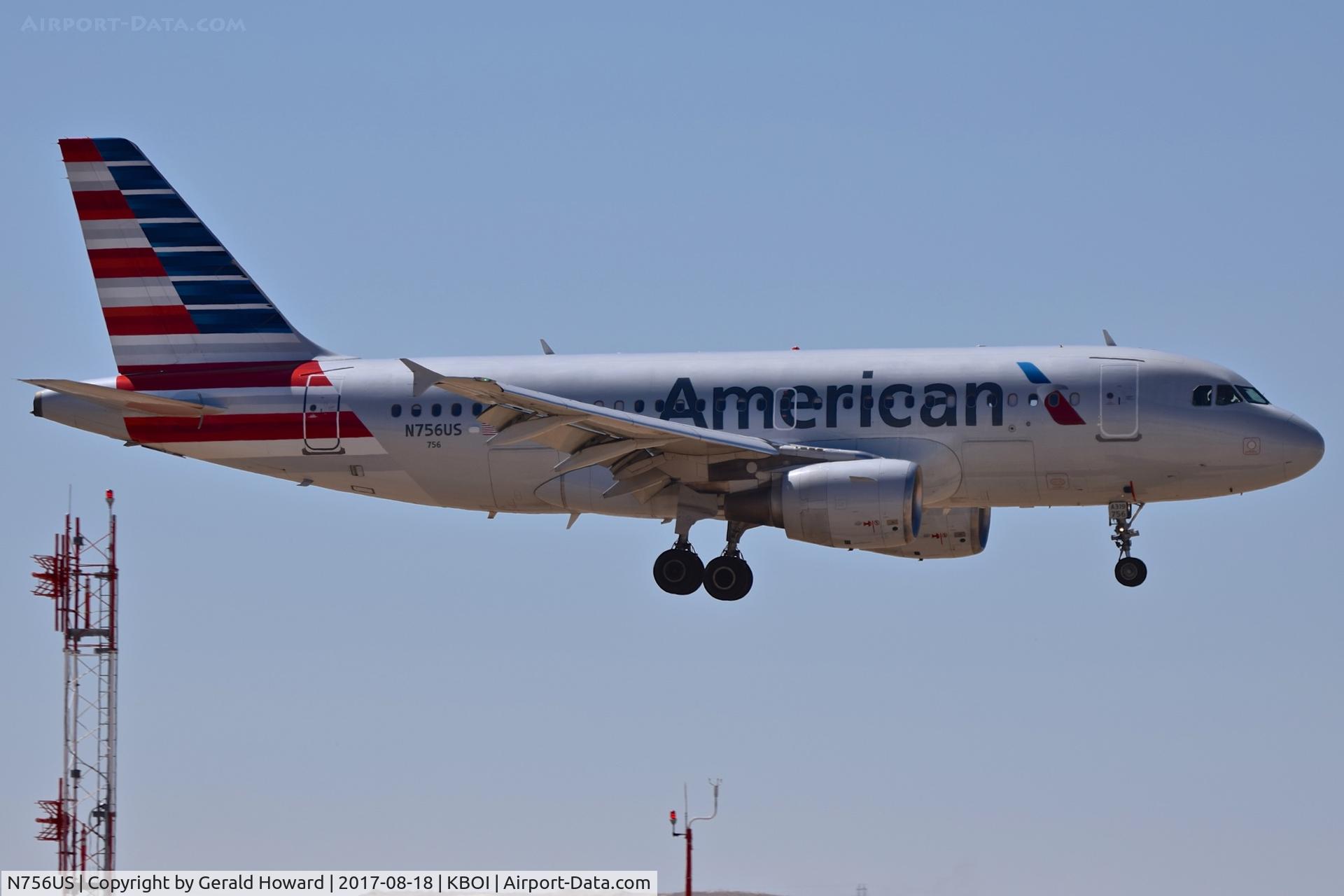 N756US, 2000 Airbus A319-112 C/N 1340, Landing RWY 28L.
