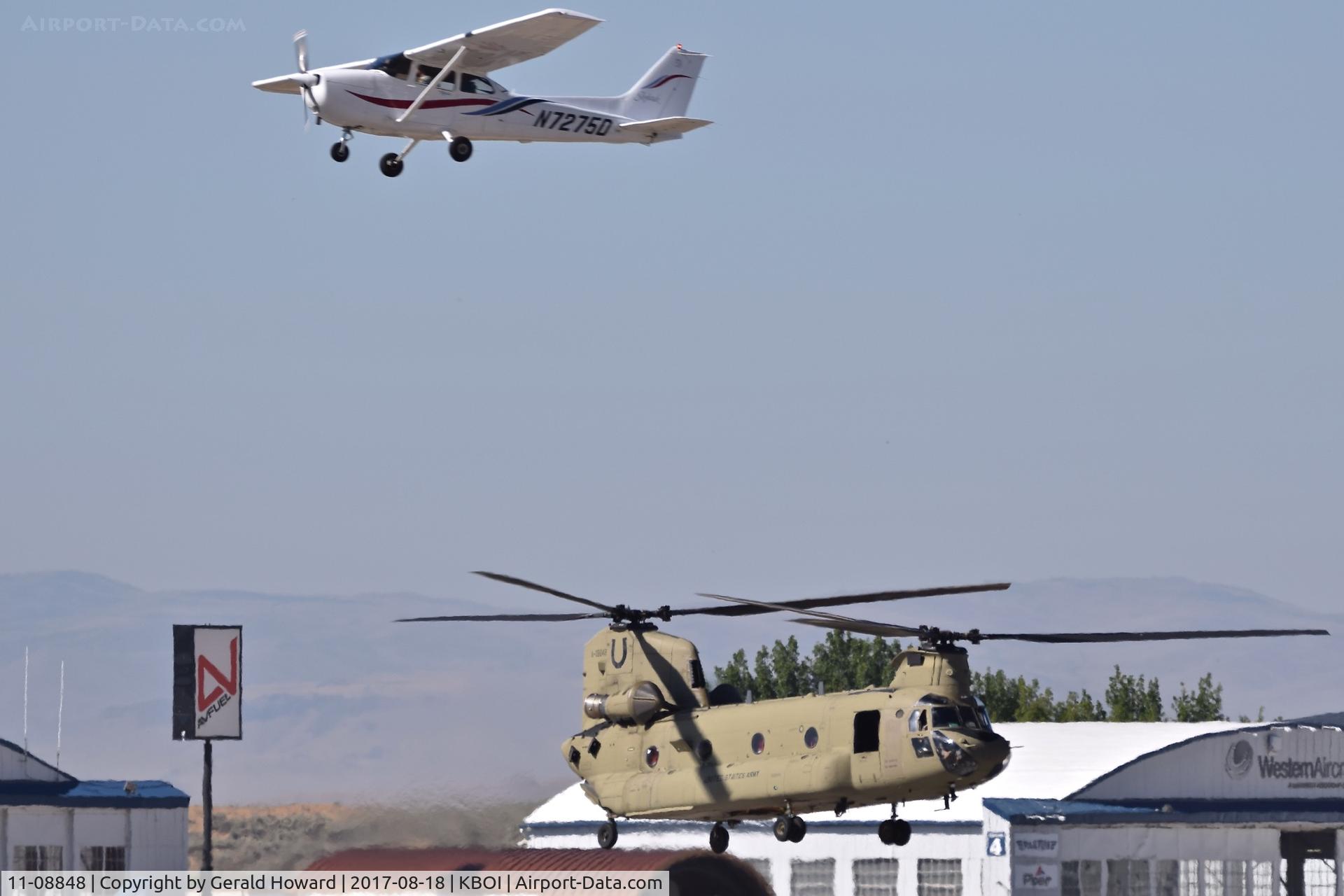 11-08848, 2011 Boeing CH-47F Chinook C/N M.8848, Holding at Bravo 3 & RWY 10R while traffic takes off. 2nd Battalion, 4th AV Brigade, Fort Carson, CO.