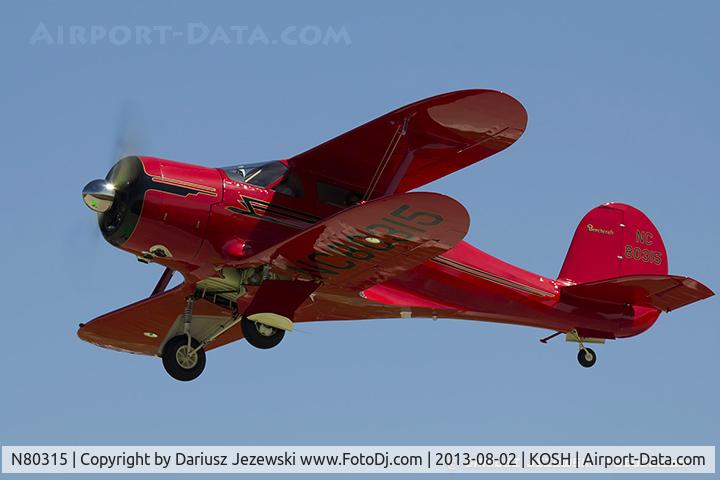 N80315, 1947 Beech G17S C/N B-14, Beech G17S Staggerwing  C/N B-14, NC80315