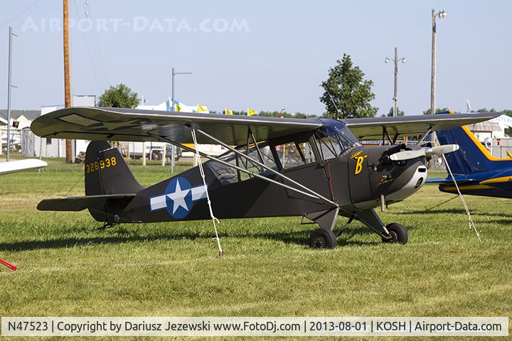N47523, 1943 Aeronca 0-58B Grasshopper C/N 058B-10753, Aeronca 0-58B  C/N 058B-10753, N47523