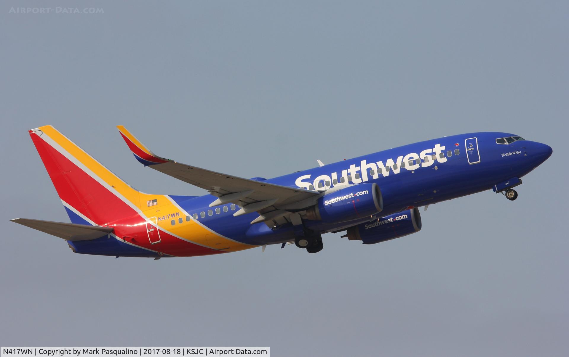 N417WN, 2001 Boeing 737-7H4 C/N 29822, Boeing 737-700