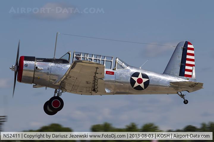 N52411, 1941 Consolidated Vultee BT-13A C/N 2548, Consolidated Vultee BT-13A Valiant  C/N 2548, N52411