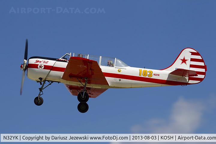 N32YK, 1986 Yakovlev Yak-52 C/N 866907, Yakovlev Yak-52  C/N 866907, N32YK