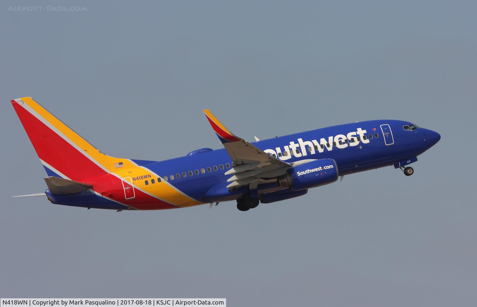 N418WN, 2001 Boeing 737-7H4 C/N 29823, Boeing 737-700