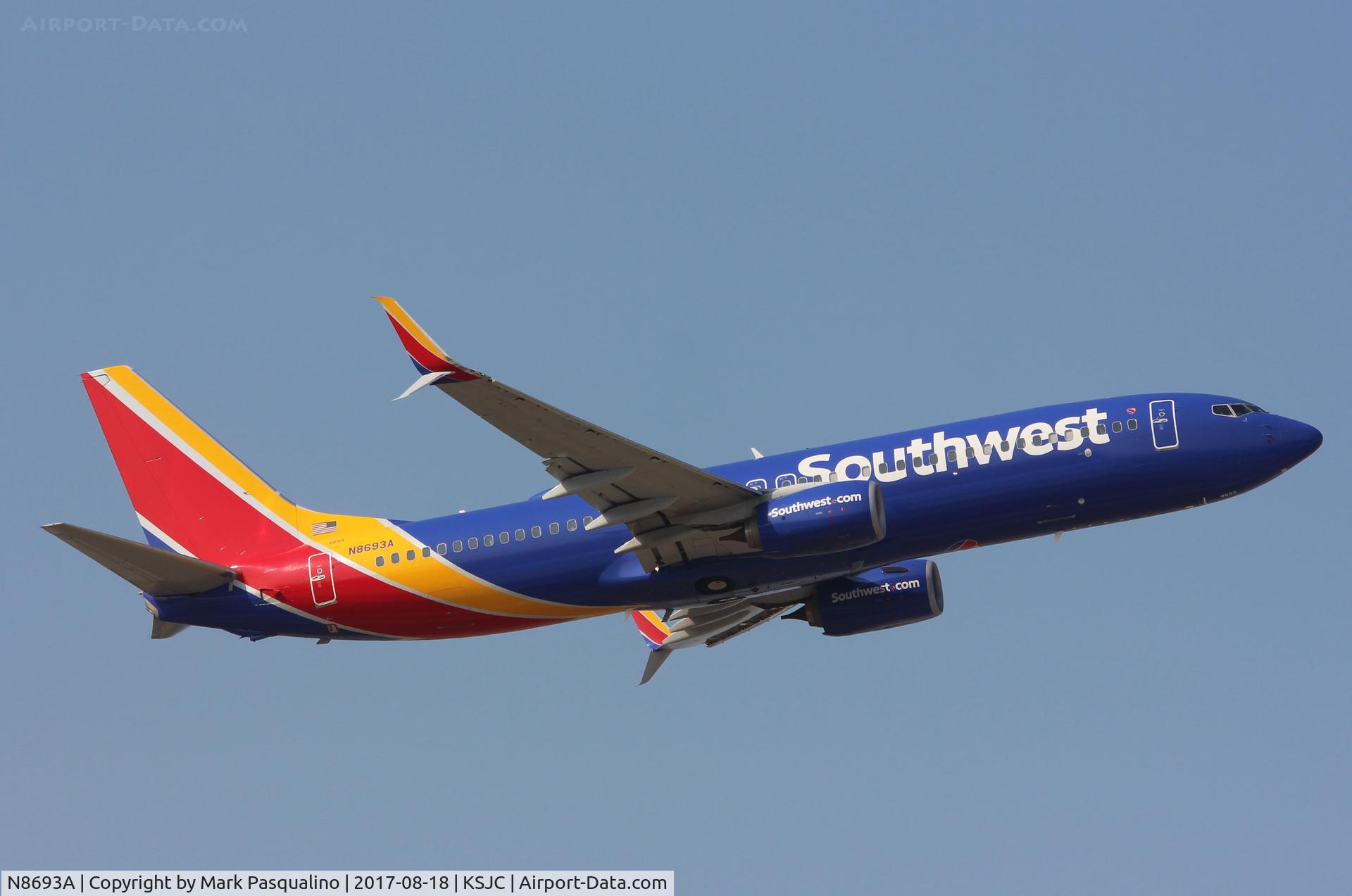 N8693A, 2016 Boeing 737-8H4 C/N 36921, Boeing 737-800
