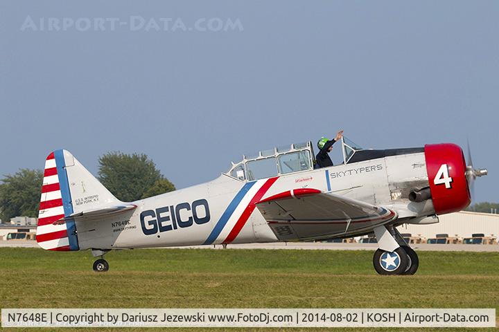 N7648E, 1942 North American SNJ-3 Texan C/N 78-6987, North American SNJ-3 Texan  C/N 786987 - Geico Skytypers, N7648E