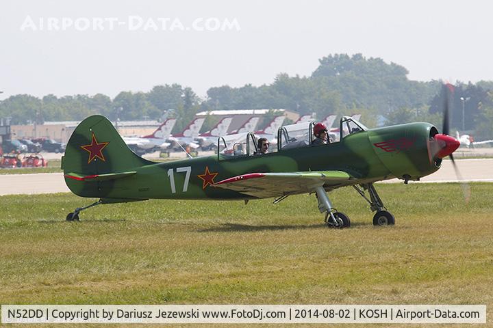 N52DD, 2002 Yakovlev (Aerostar) Yak-52TW C/N 0212404, Yakovlev Yak-52TW  C/N 0212404, N52DD