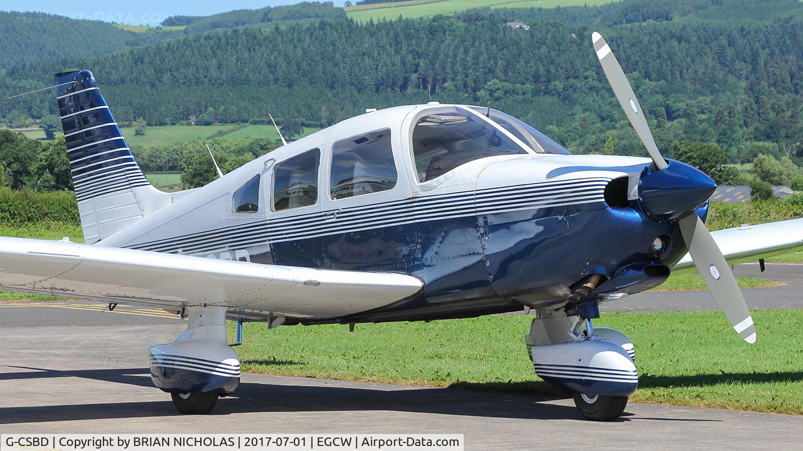 G-CSBD, 1981 Piper PA-28-236 Dakota C/N 28-8211019, Resident at Welshpool.