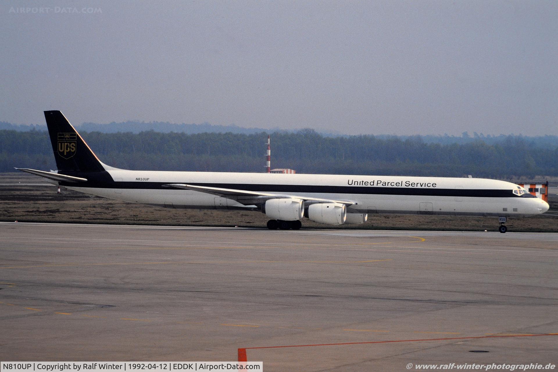 N810UP, 1968 Douglas DC-8-73F C/N 46001, Douglas DC8-73F - UPS United Parcel Service - N810UP - 12.04.1992 - CGN