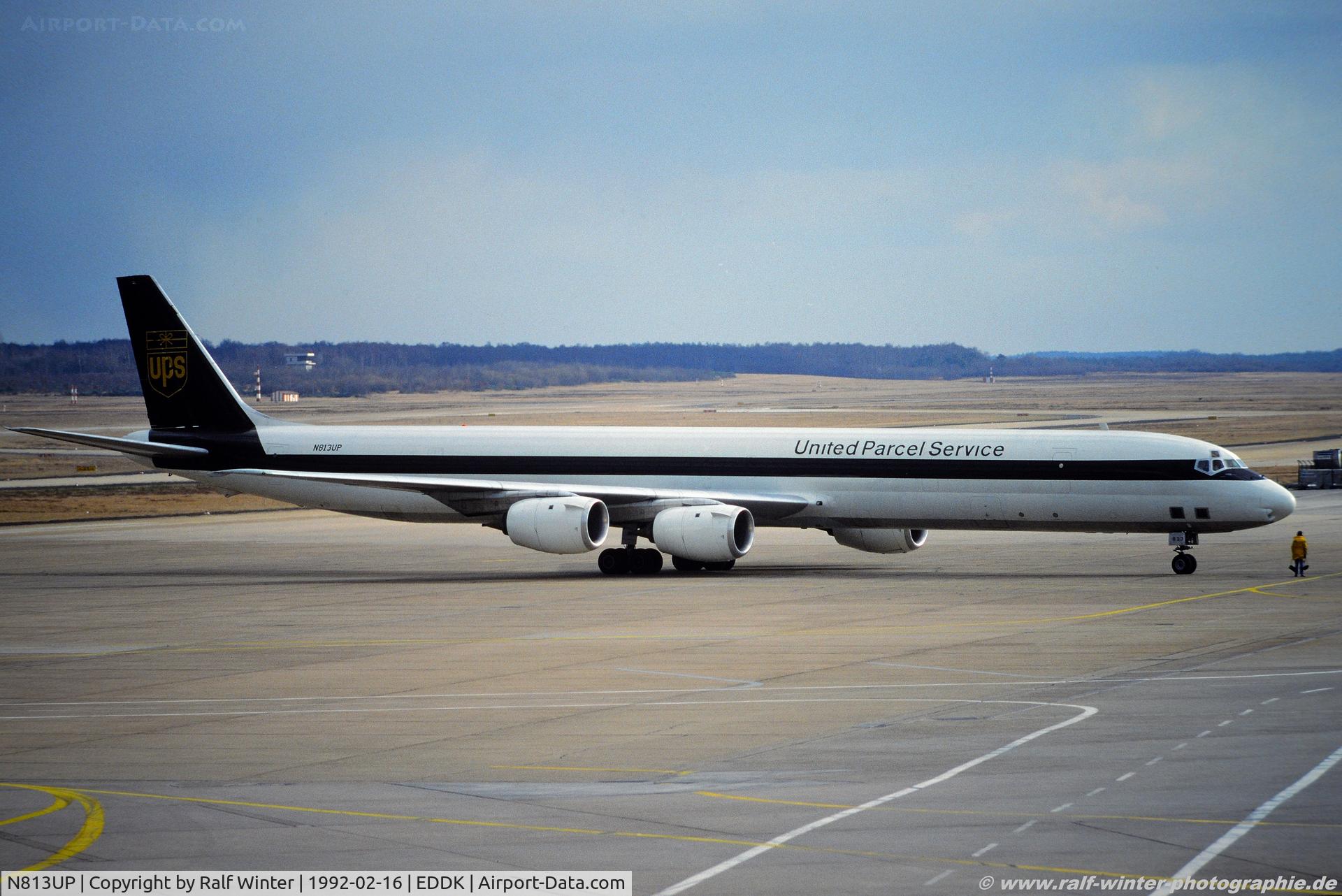 N813UP, 1969 Douglas DC-8-63CF C/N 46059, Douglas DC8-73F - UPS United Parcel Service - N813UP - 16.02.1992 - CGN