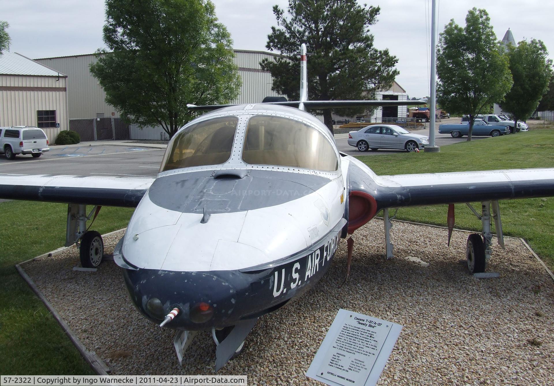57-2322, 1957 Cessna T-37B Tweety Bird C/N 40255, Cessna T-37B at the Estrella Warbirds  Museum, Paso Robles CA