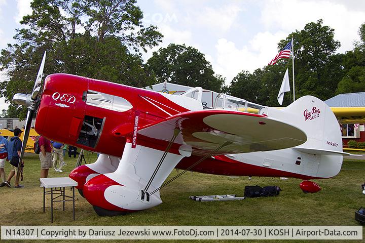 N14307, 2013 Granville Brothers Gee Bee Sportster Replica C/N 1 (N14307), Jim Moss QED Gee Bee R-6H  C/N 1, N14307