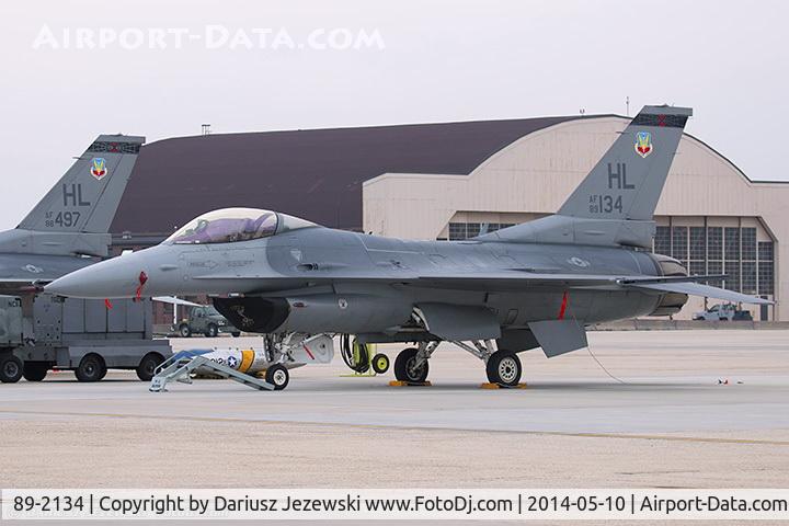 89-2134, 1989 General Dynamics F-16CG Night Falcon C/N 1C-287, F-16CM Fighting Falcon 89-2134 HL from 421st FS 
