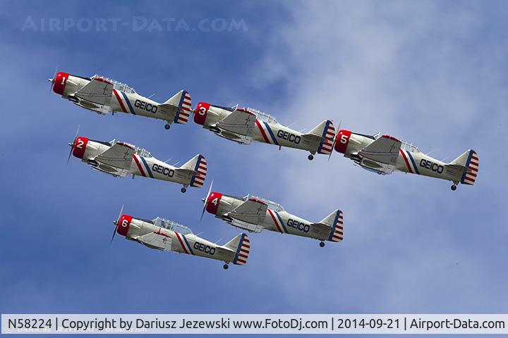 N58224, 1941 North American AT-6B Texan C/N 2553, North American AT-6 Texan  C/N 2553 - Geico Skytypers, N58224