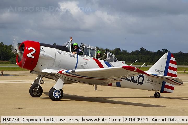 N60734, 1940 North American SNJ-2 Texan C/N 2032, North American SNJ-2 Texan  C/N 2032 - Geico Skytypers, N60734