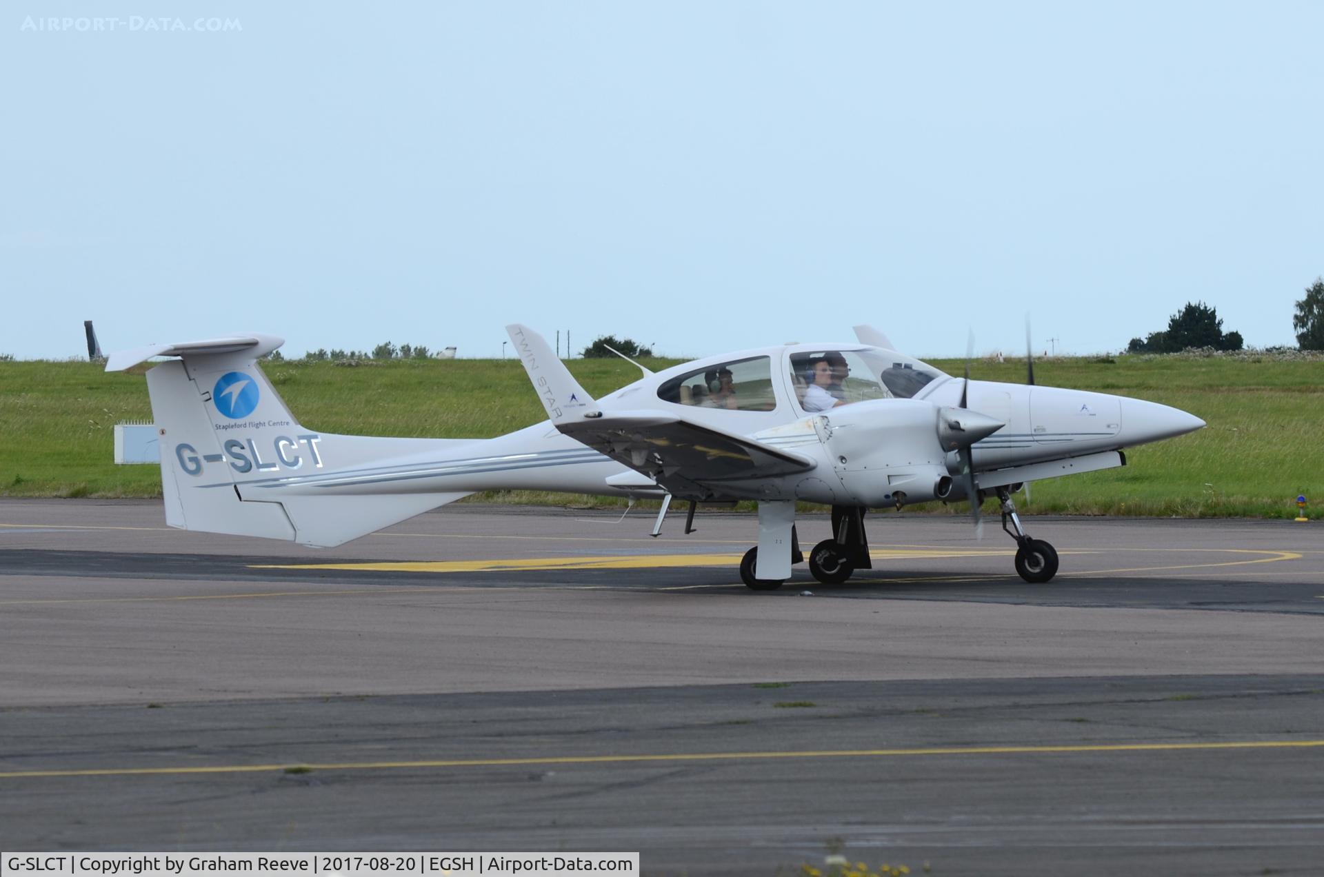 G-SLCT, 2005 Diamond DA-42 Twin Star C/N 42.031, Departing from Norwich.