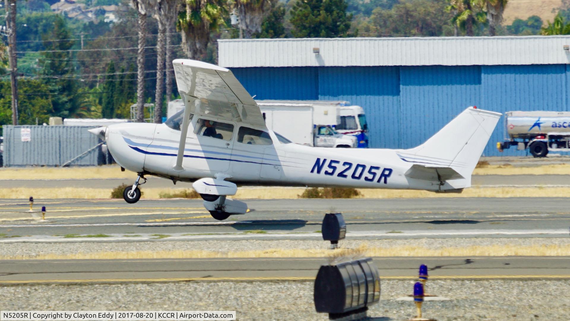 N5205R, 1974 Cessna 172M C/N 17263422, Crosswind takeoff Buchanan Field Concord California. 2017.