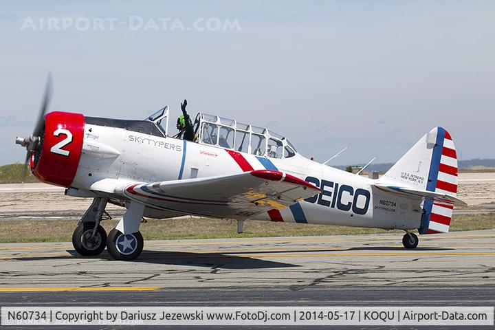 N60734, 1940 North American SNJ-2 Texan C/N 2032, North American SNJ-2 Texan C/N 2032 - Geico Skytypers, N60734
