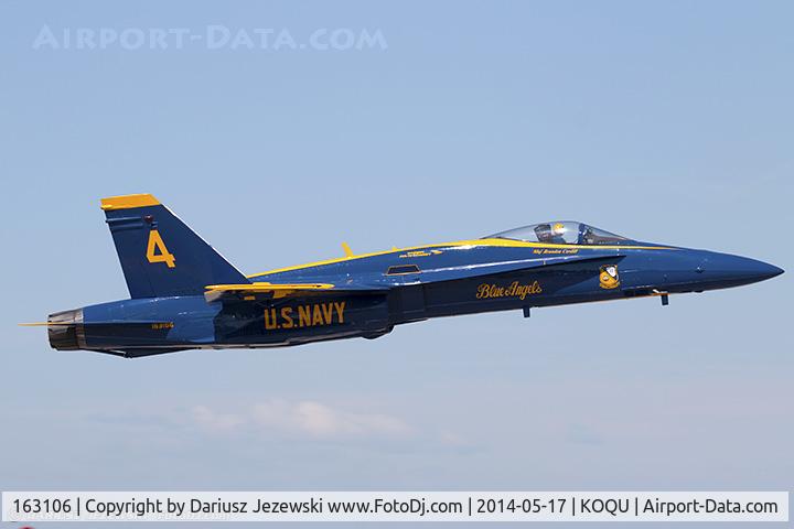 163106, McDonnell Douglas F/A-18A Hornet C/N 0495, F/A-18A Hornet 163106 C/N 0495 from Blue Angels Demo Team  NAS Pensacola, FL