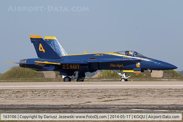 163106, McDonnell Douglas F/A-18A Hornet C/N 0495, F/A-18A Hornet 163106 C/N 0495 from Blue Angels Demo Team  NAS Pensacola, FL