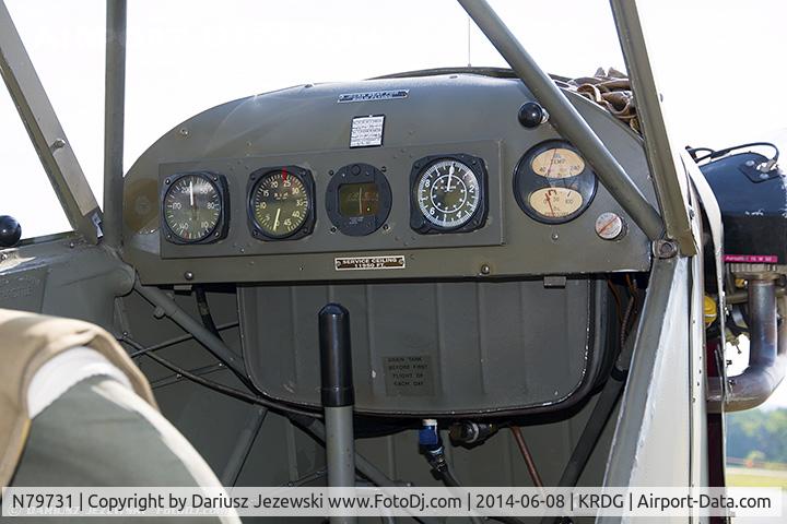 N79731, 1944 Piper L-4H Grasshopper (J3C-65D) C/N 12027, Cckpit of Piper L-4H Grasshopper  C/N 12027, N79731