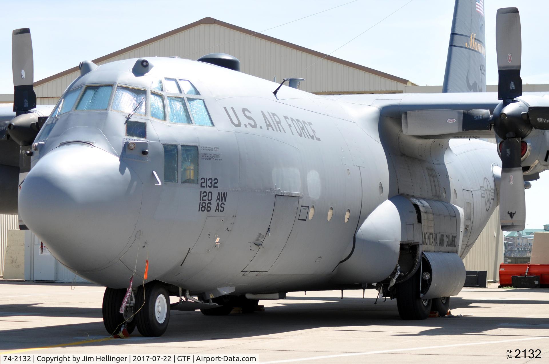 74-2132, 1974 Lockheed C-130H Hercules C/N 382-4722, Down for maintenance.