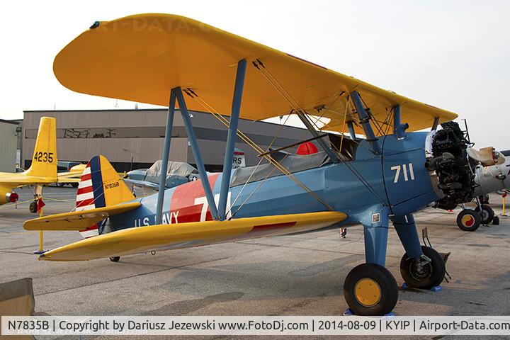 N7835B, Boeing A75N1(PT17) C/N 75-4587, Boeing A-75N1 (PT-17) Stearman  C/N 75-4587, N7835B