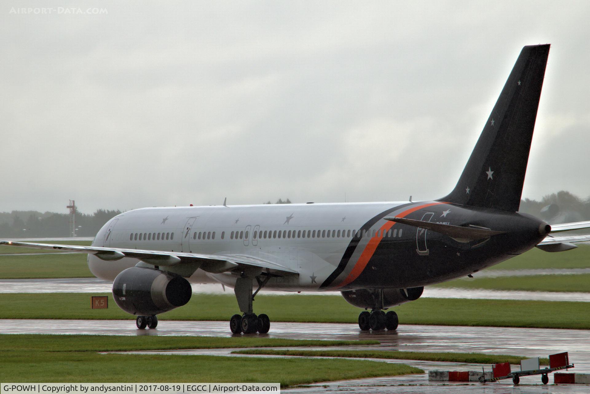 G-POWH, 2000 Boeing 757-256 C/N 29308, taxing in to its gate/stand @ egcc
