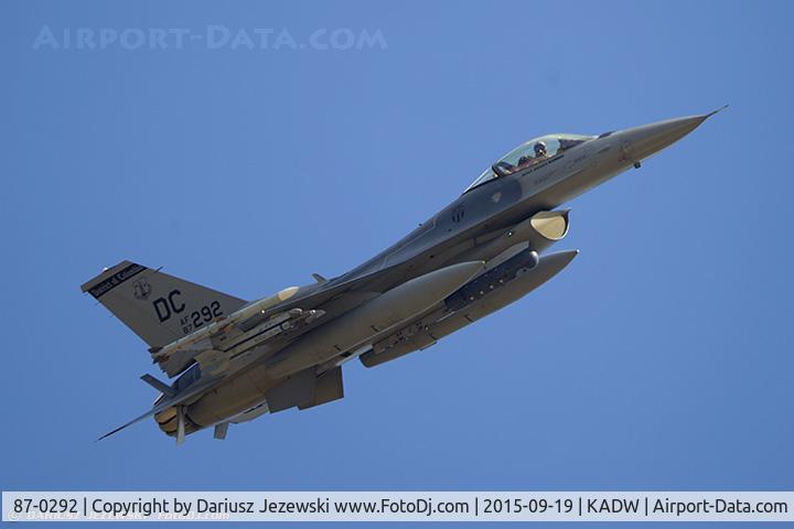 87-0292, 1988 General Dynamics F-16C Fighting Falcon C/N 5C-553, F-16C Fighting Falcon 87-0292 DC from 121st FS 