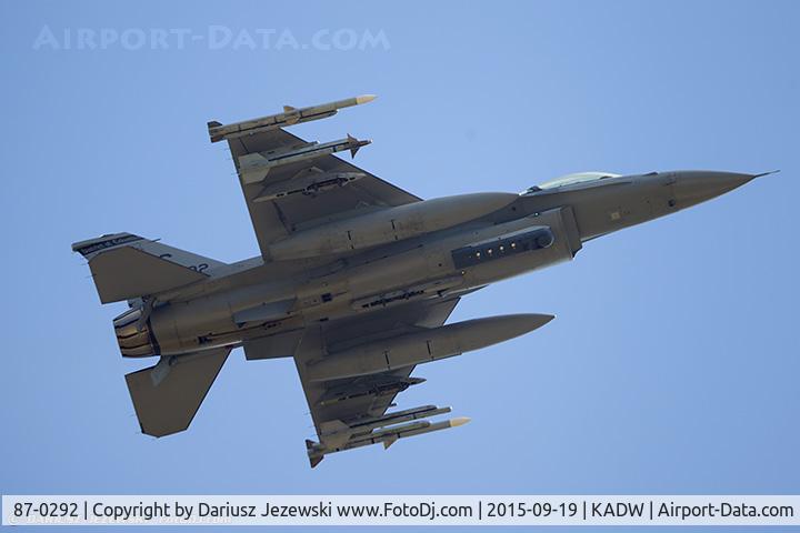 87-0292, 1988 General Dynamics F-16C Fighting Falcon C/N 5C-553, F-16C Fighting Falcon 87-0292 DC from 121st FS 