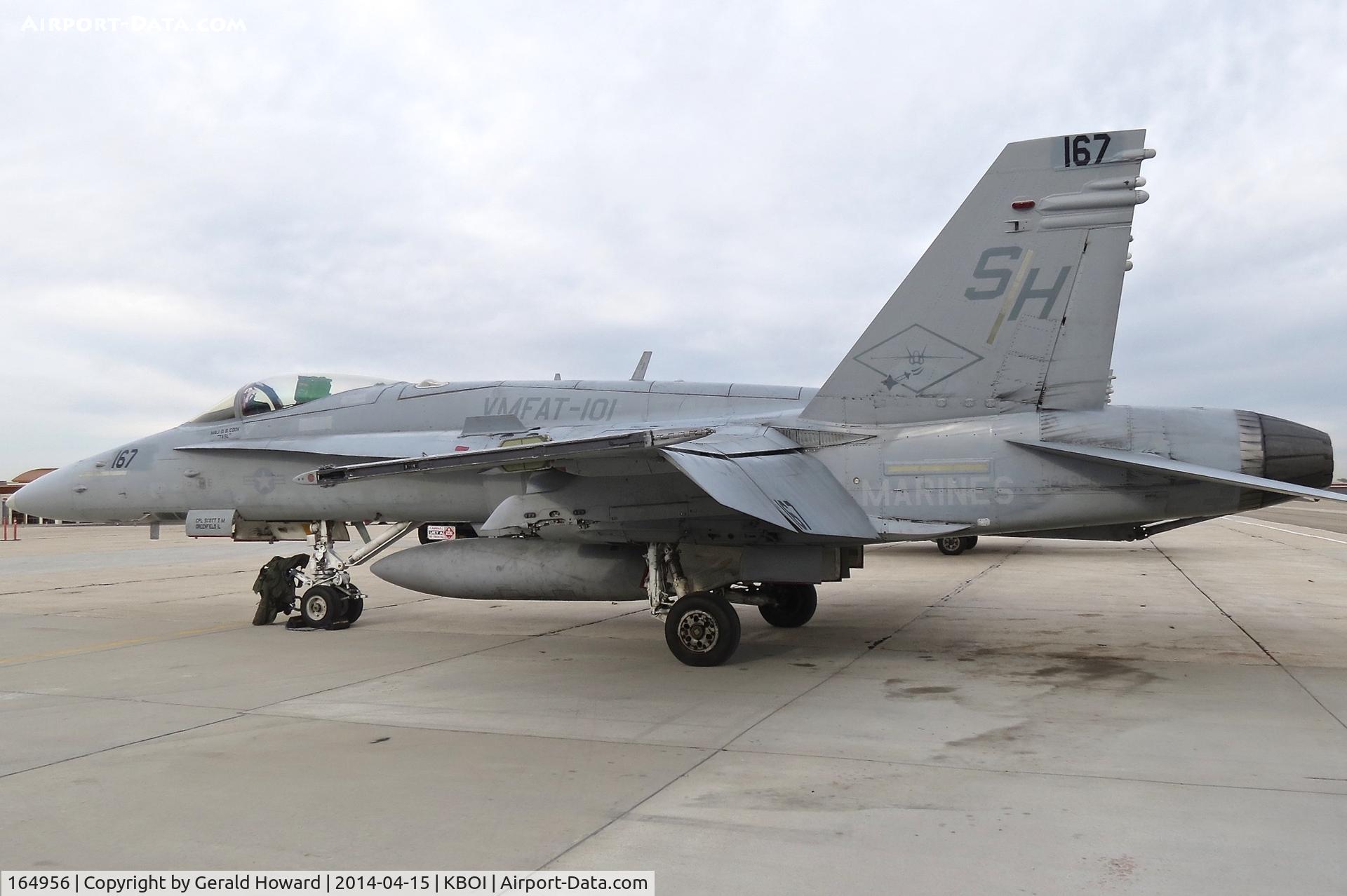 164956, McDonnell Douglas F/A-18C Hornet C/N 1256/C377, Parked on south GA ramp. VMFAT-101 