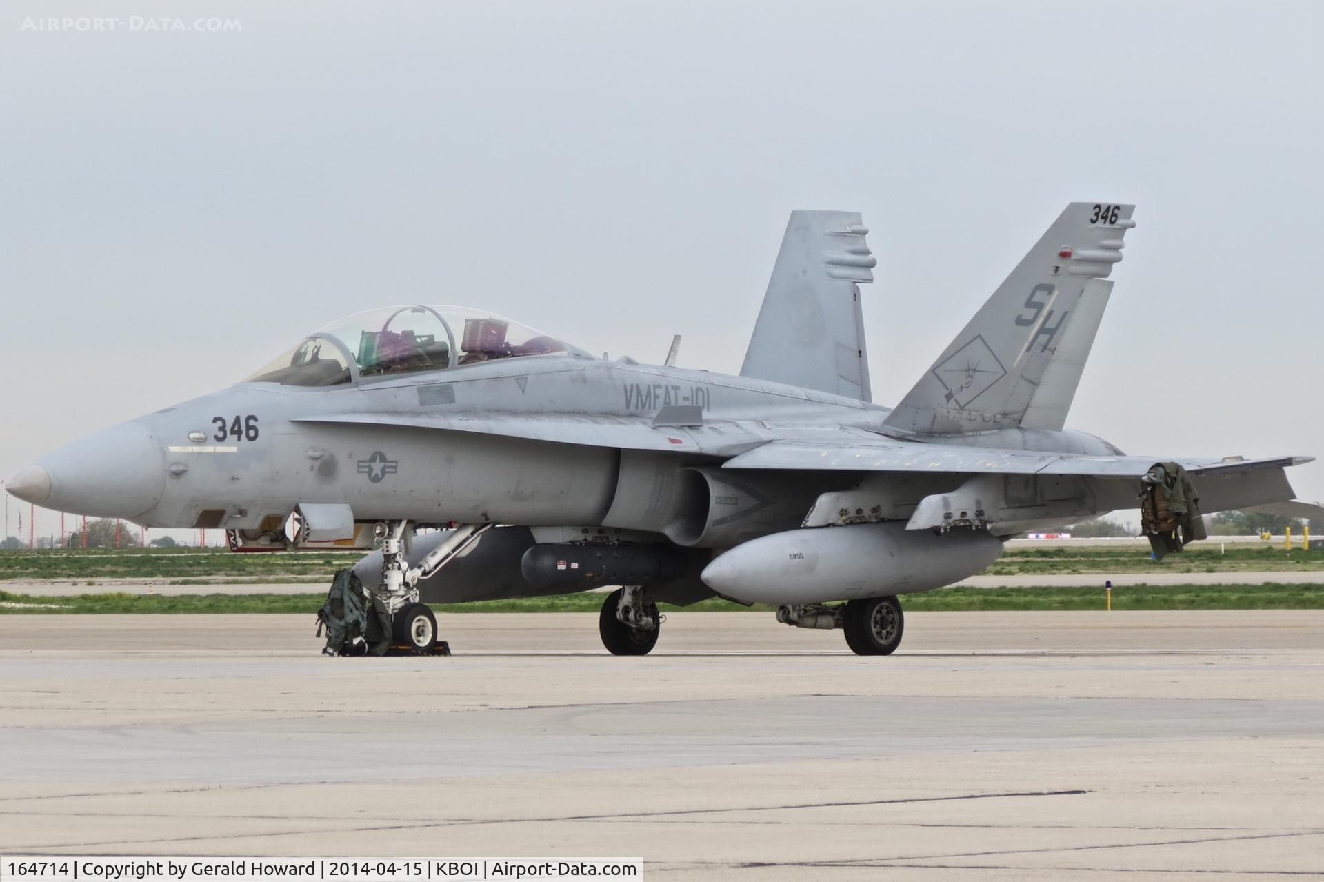 164714, McDonnell Douglas F/A-18D Hornet C/N 1159/D107, Parked on south GA ramp. VMFAT-101 