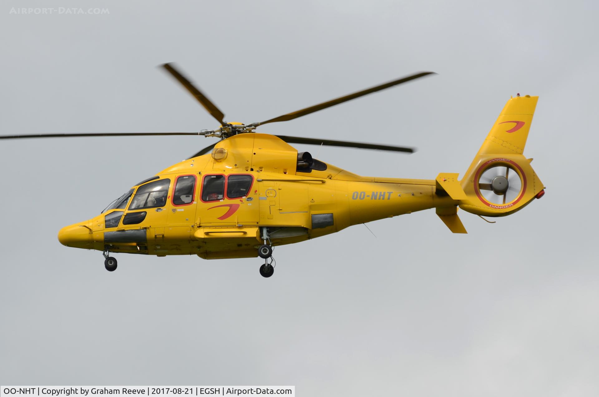 OO-NHT, 2006 Eurocopter EC-155B-1 C/N 6735, Landing at Norwich.