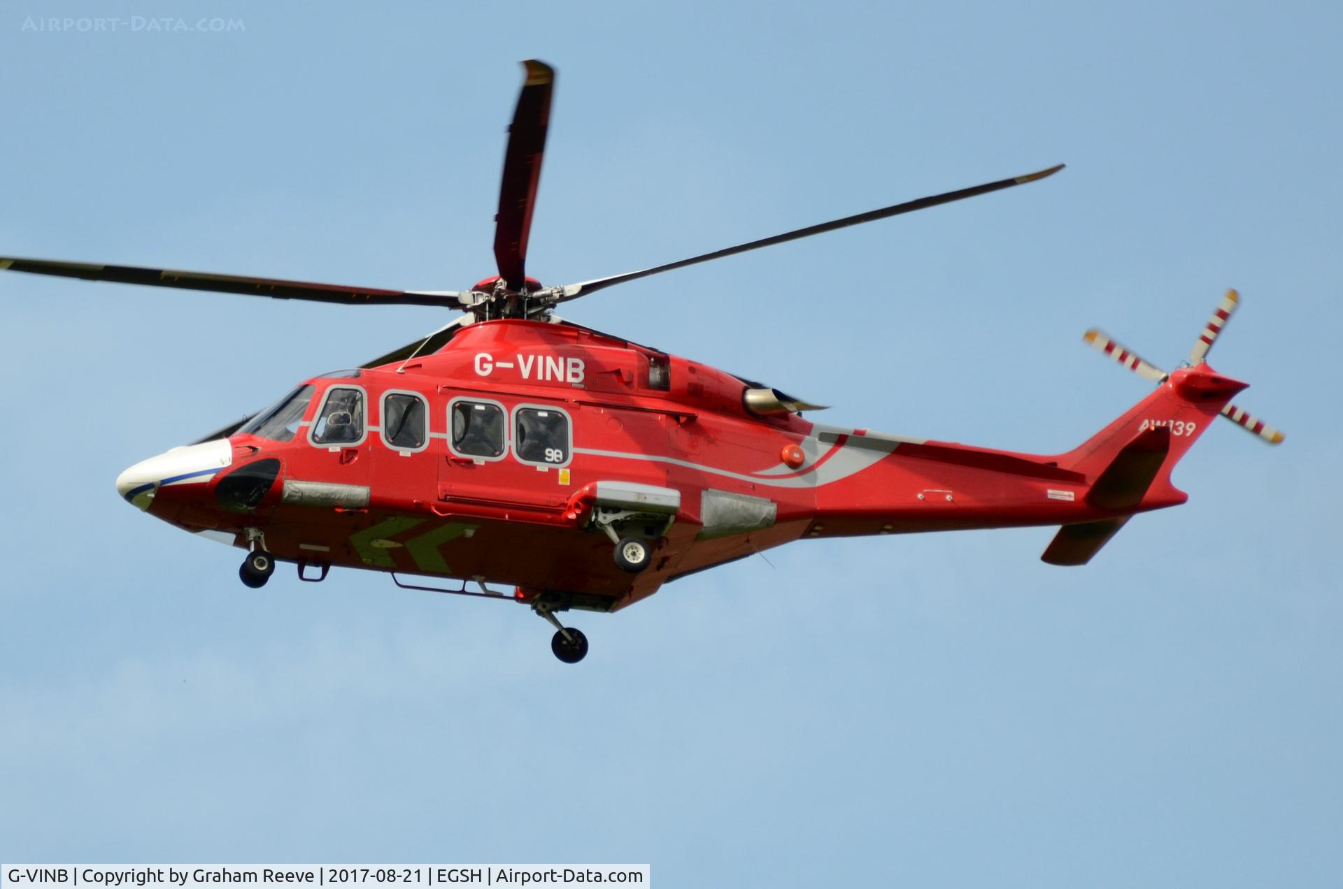 G-VINB, 2012 AgustaWestland AW-139 C/N 31398, Flying with a white nose.