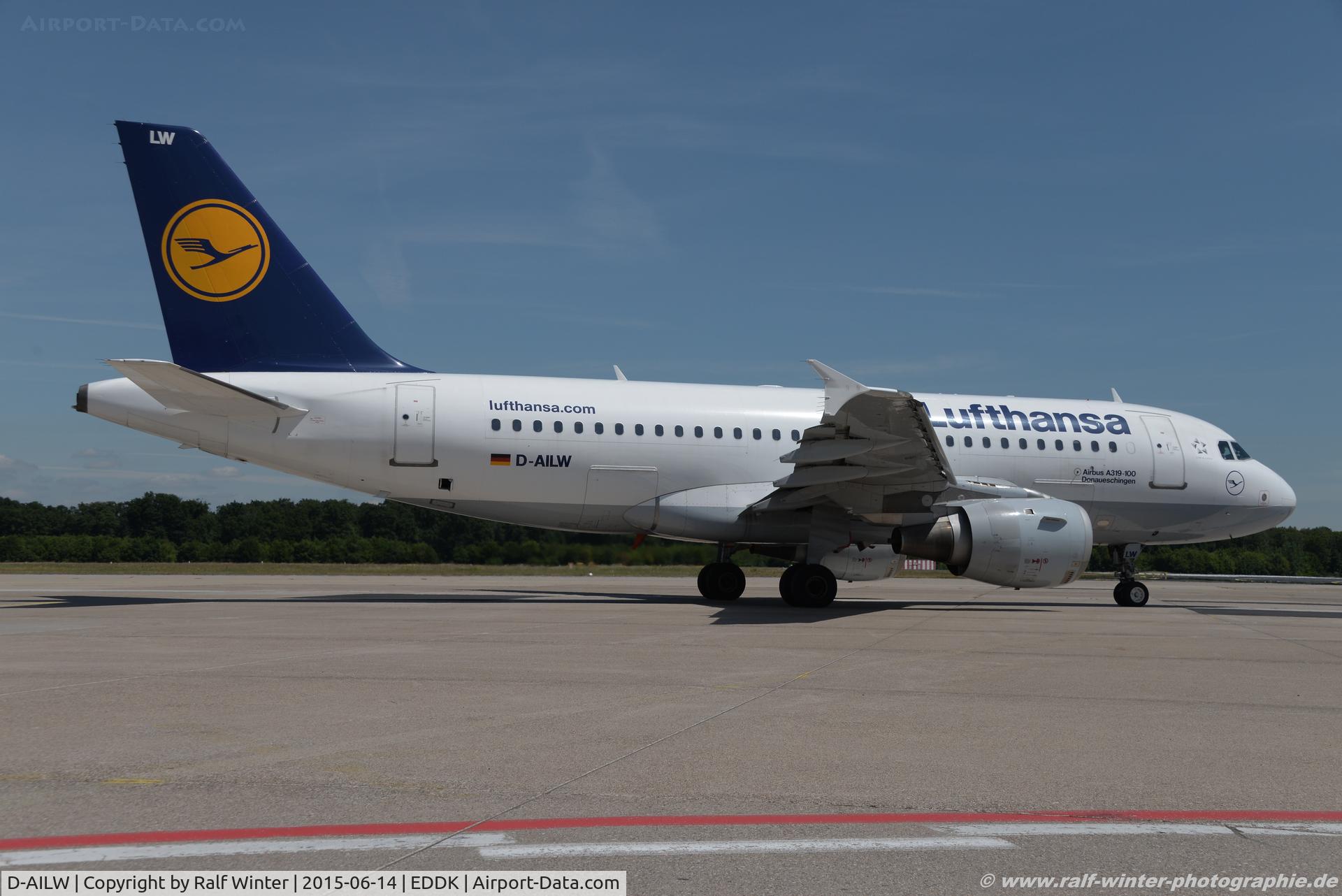 D-AILW, 1998 Airbus A319-114 C/N 853, Airbus A319-114 - LH DLH Lufthansa 'Donaueschingen' - 853 - D-AILW - 14.06.2015 - CGN