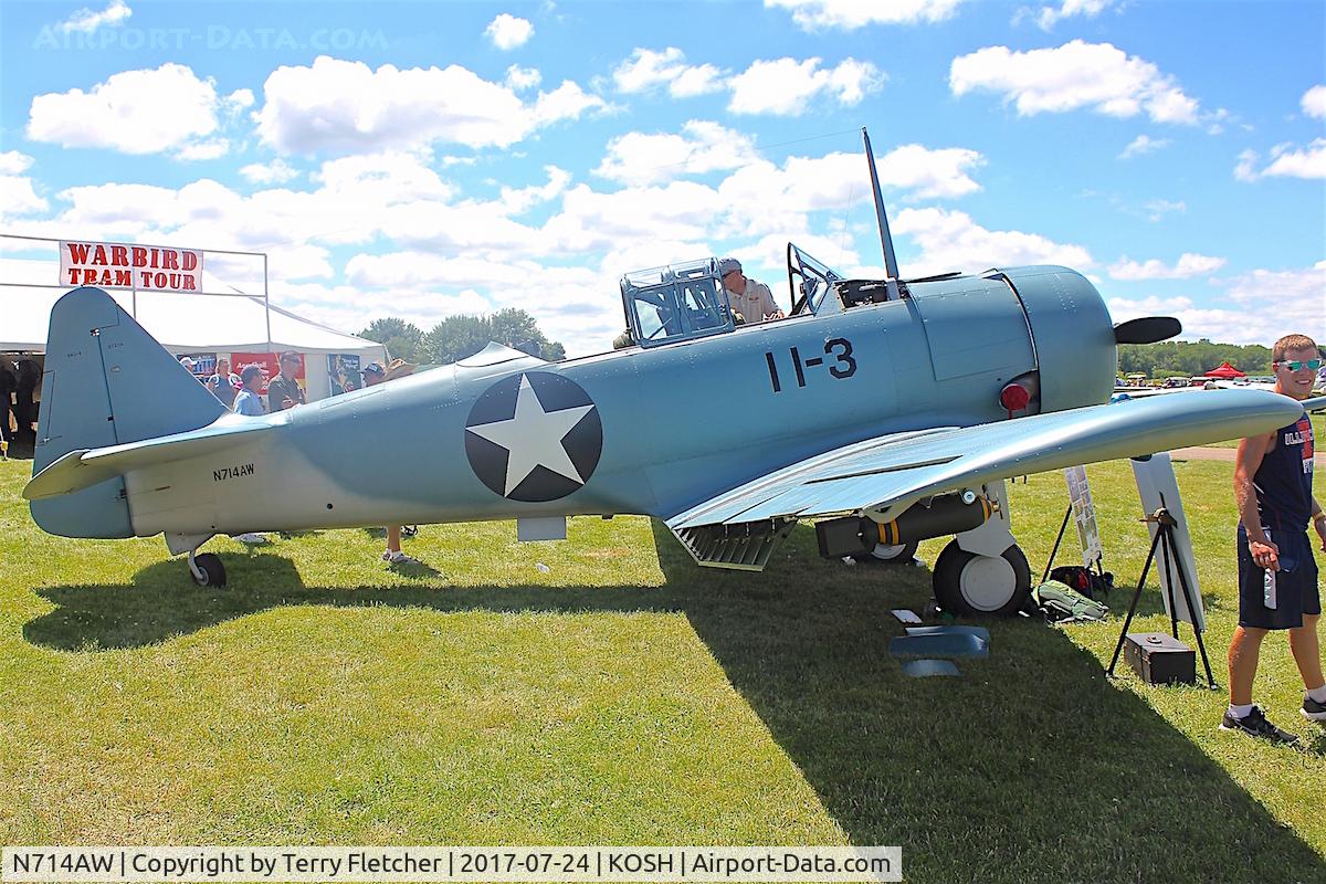 N714AW, 1943 North American SNJ-4 Texan C/N 88-12270, At 2017 EAA Airventure at Oshkosh