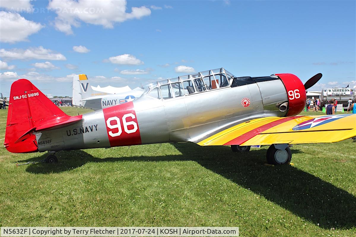 N5632F, North American SNJ-5C Texan Texan C/N 88-14934, At 2017 EAA Airventure at Oshkosh
