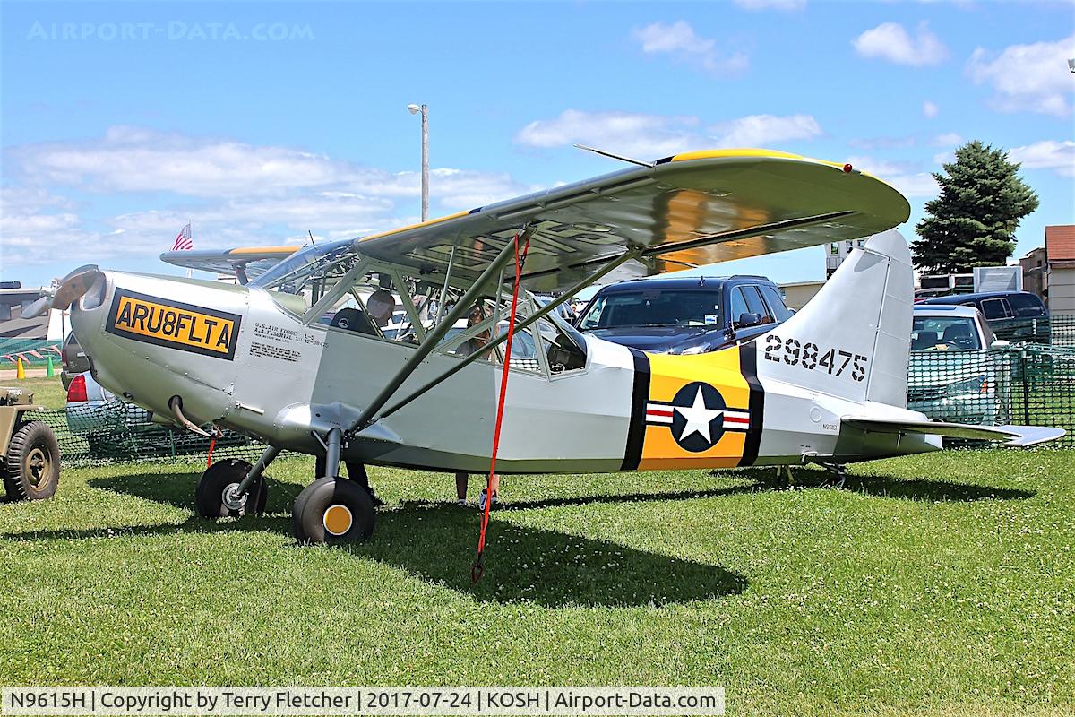 N9615H, 1943 Stinson L-5 Sentinel C/N 76-716, At 2017 EAA Airventure at Oshkosh