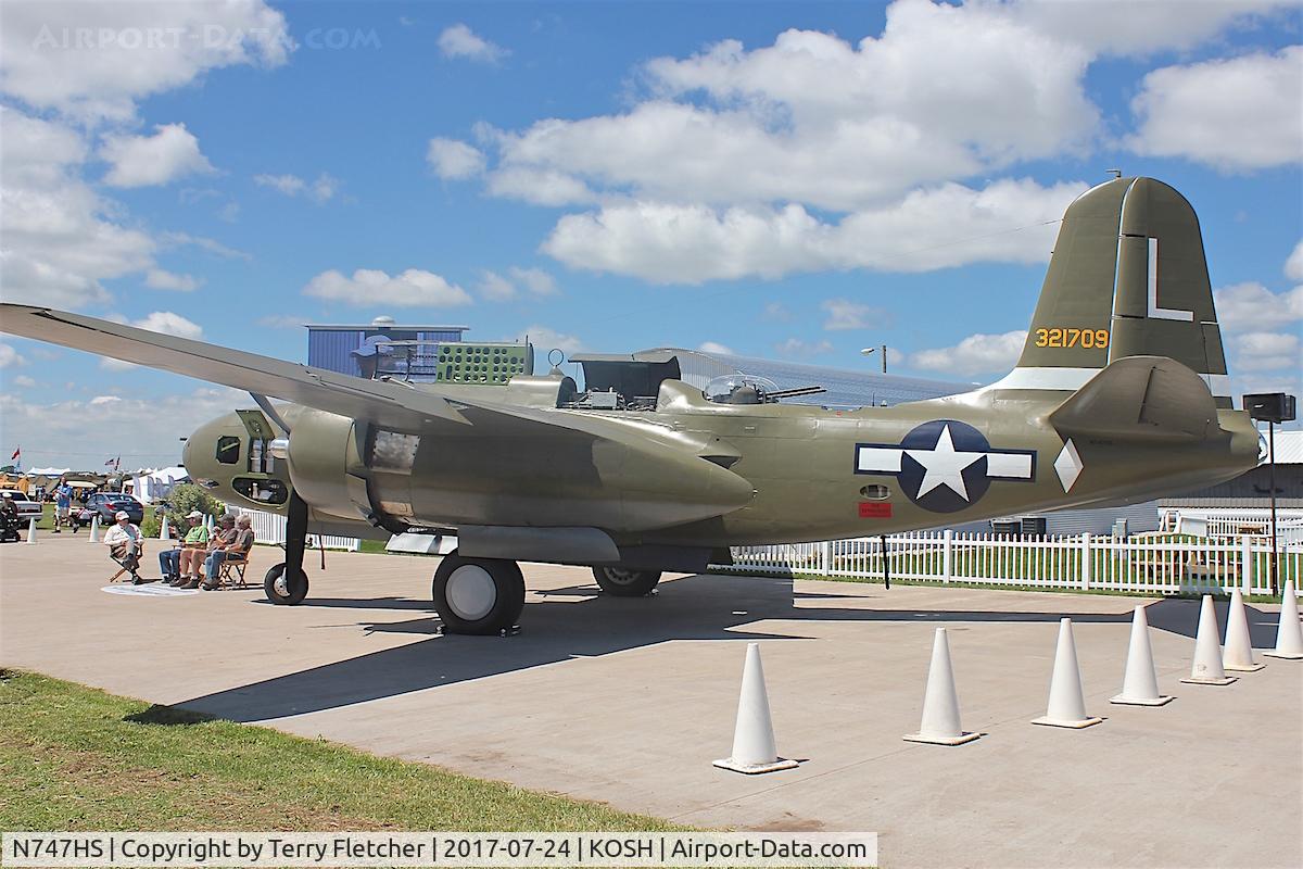 N747HS, 1943 Douglas A-20G-40-DO Havoc C/N 21356, At 2017 EAA Airventure at Oshkosh