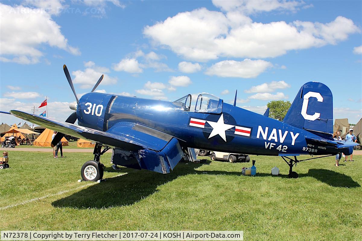 N72378, 1946 Vought F4U-4 Corsair C/N 9542, At 2017 EAA Airventure at Oshkosh