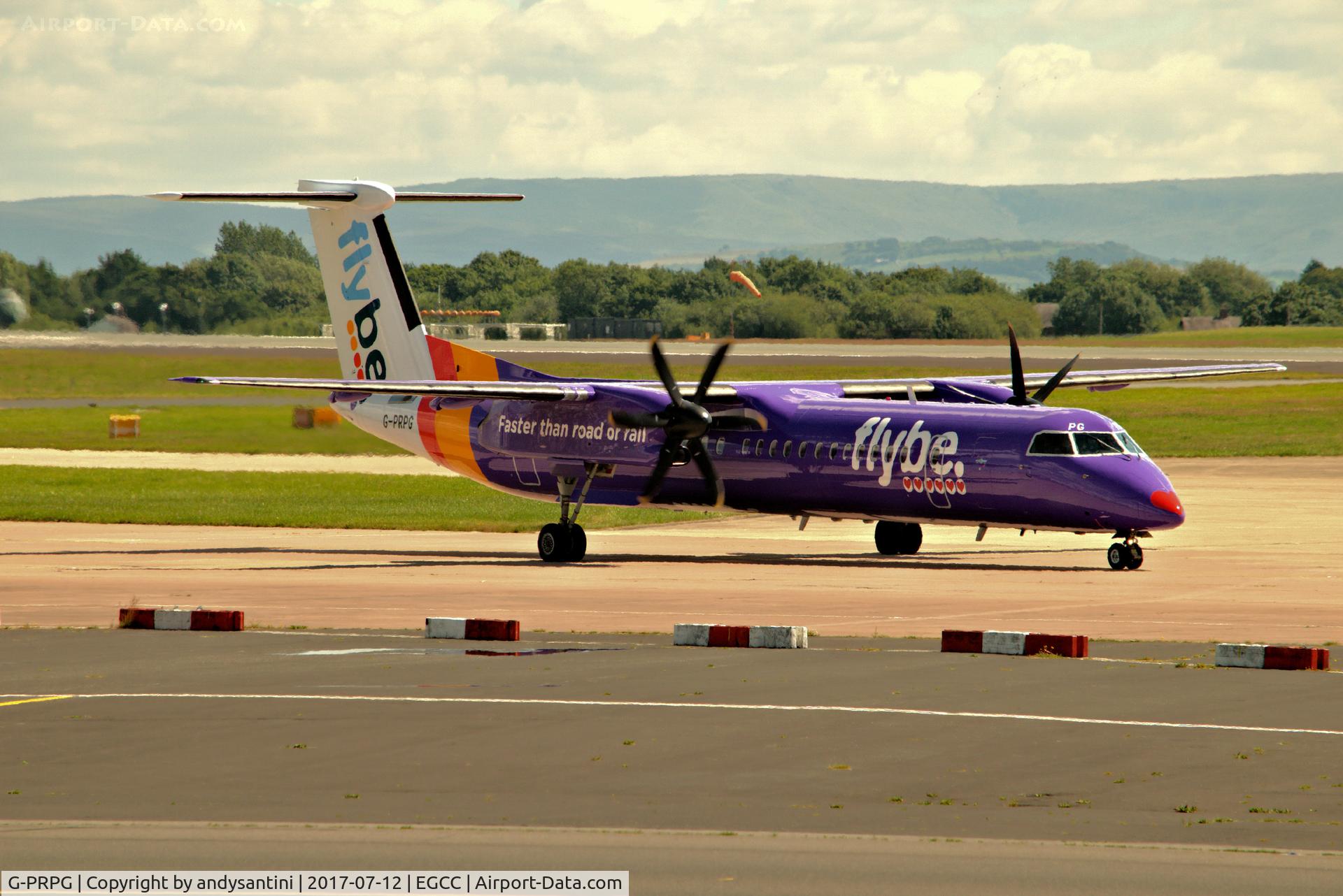 G-PRPG, 2008 Bombardier DHC-8-402 Dash 8 C/N 4191, taxing out for take off