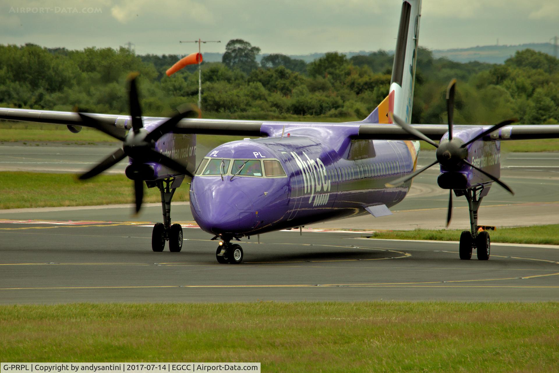 G-PRPL, 2011 Bombardier DHC-8-402 Dash 8 C/N 4380, taxing round to its gate/stand