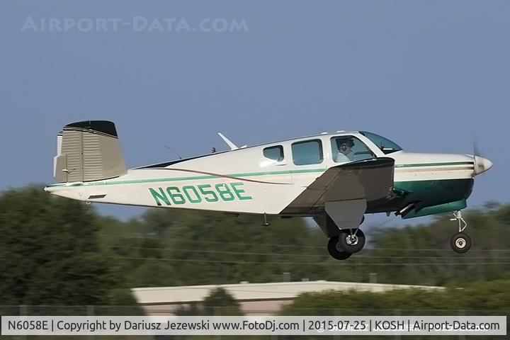 N6058E, 1959 Beech K35 Bonanza C/N D-6025, Beech K35 Bonanza  C/N D-6025, N6058E